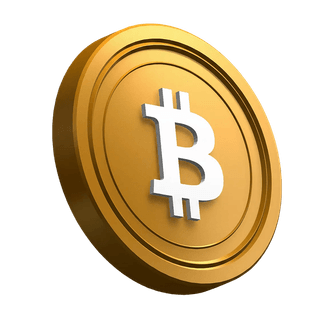 Diseño de la sección de presentación con una moneda de Bitcoin (BTC) inclinada
