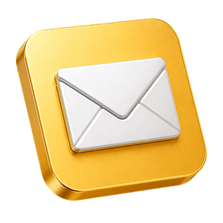 Sobre de correo como icono decorativo 3D en la página de contacto